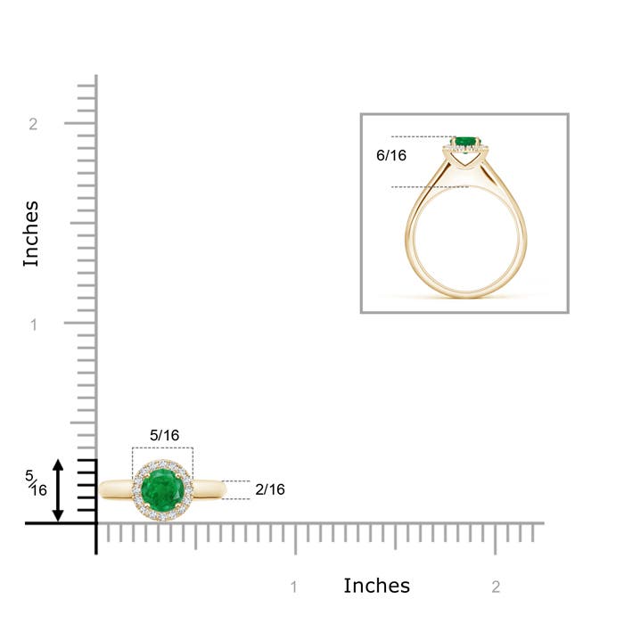 AA - Emerald / 0.53 CT / 14 KT Yellow Gold