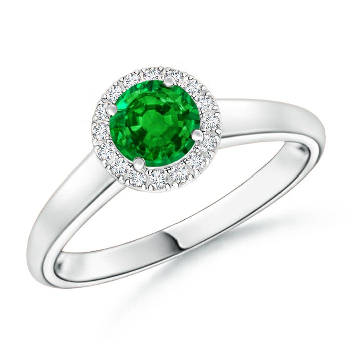 AAAA - Emerald / 0.53 CT / 14 KT White Gold