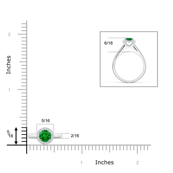 AAAA - Emerald / 0.53 CT / 14 KT White Gold