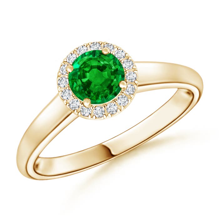 AAAA - Emerald / 0.53 CT / 14 KT Yellow Gold