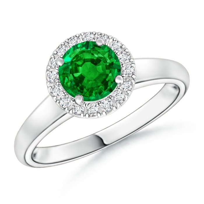 AAAA - Emerald / 0.85 CT / 14 KT White Gold