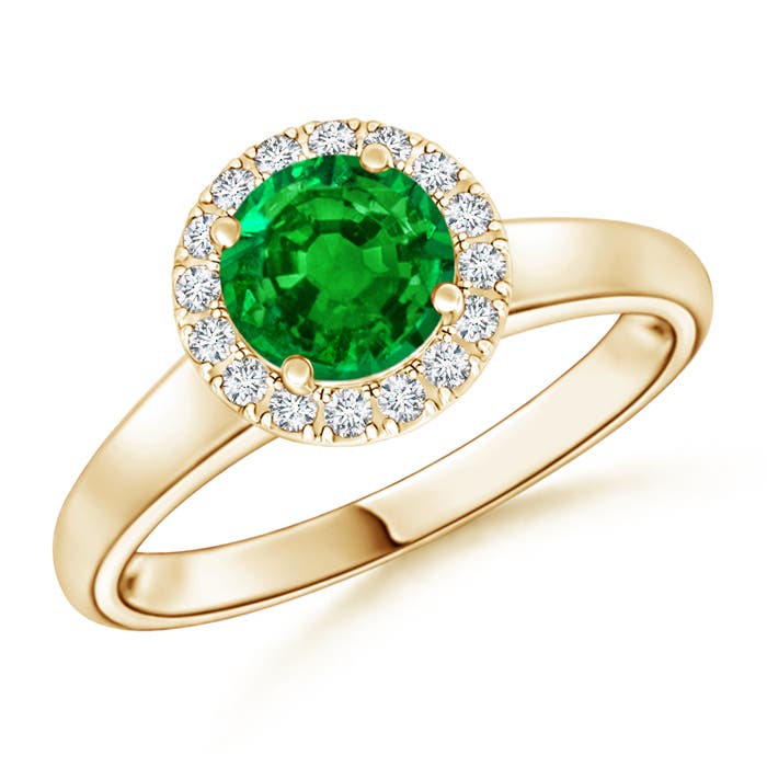 AAAA - Emerald / 0.85 CT / 14 KT Yellow Gold