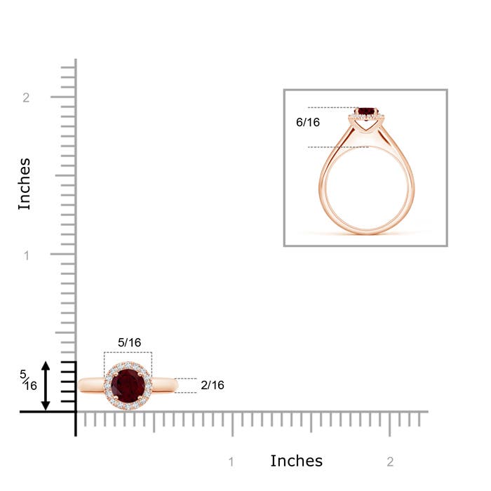 A - Garnet / 0.68 CT / 14 KT Rose Gold