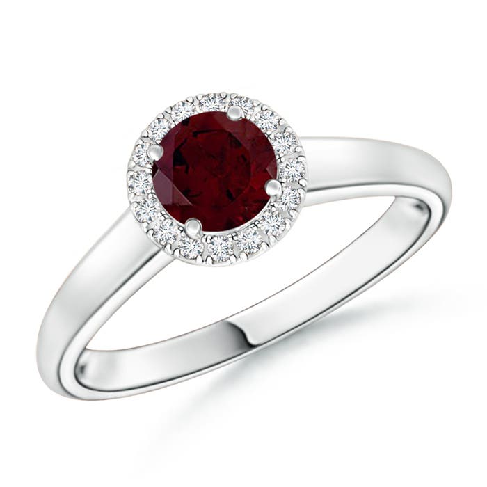 A - Garnet / 0.68 CT / 14 KT White Gold