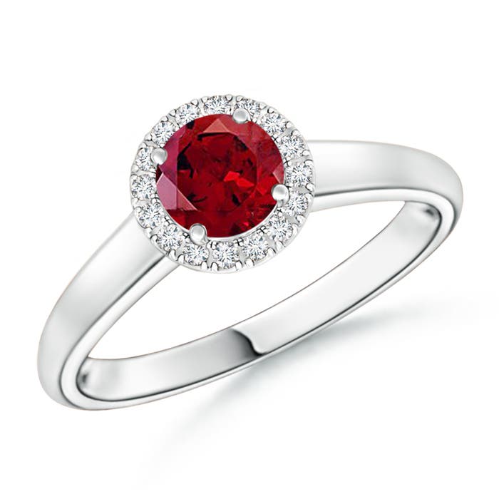 AAAA - Garnet / 0.68 CT / 14 KT White Gold