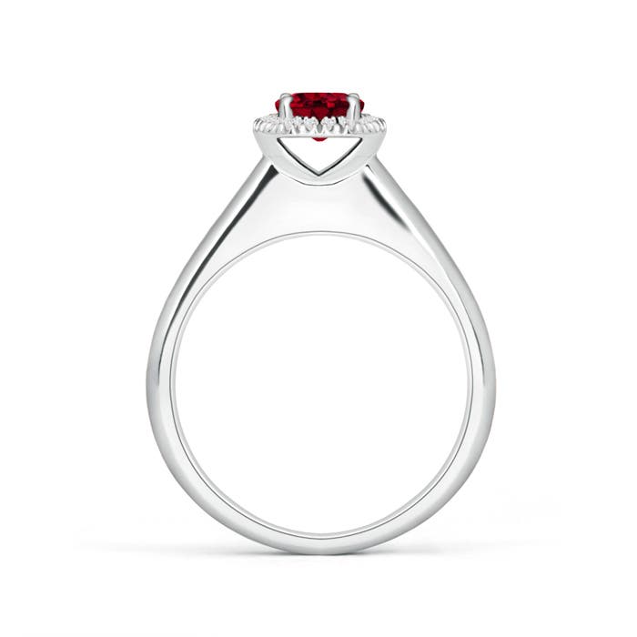 AAAA - Garnet / 0.68 CT / 14 KT White Gold