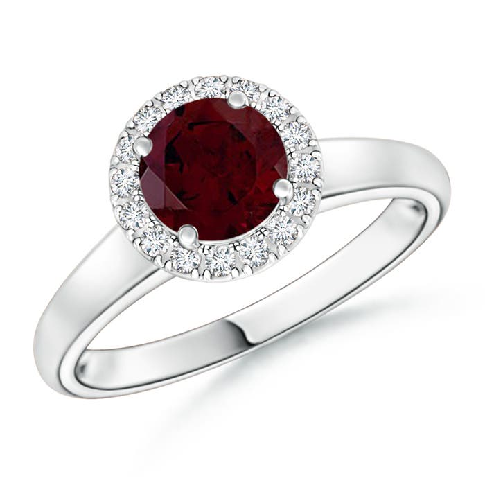 A - Garnet / 1.1 CT / 14 KT White Gold