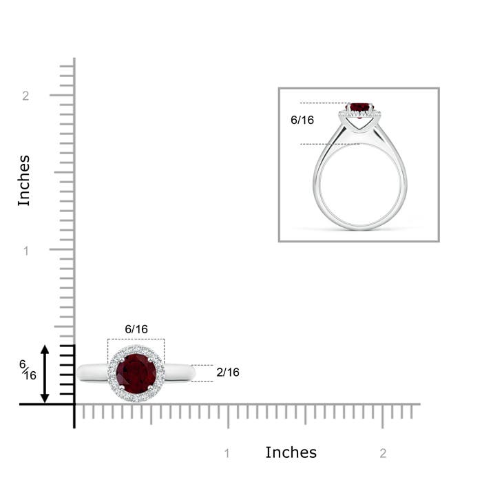 A - Garnet / 1.1 CT / 14 KT White Gold