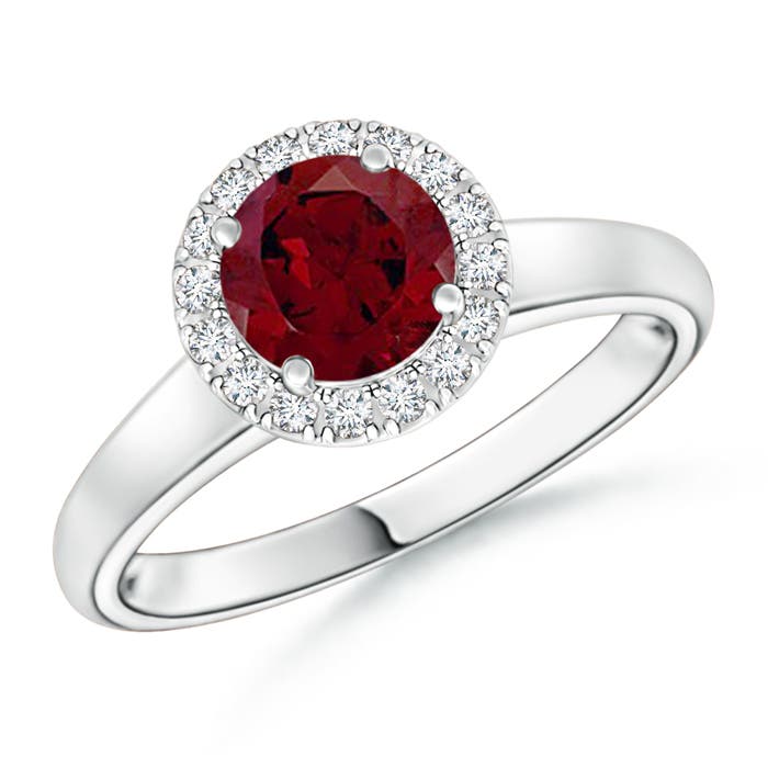 AA - Garnet / 1.1 CT / 14 KT White Gold