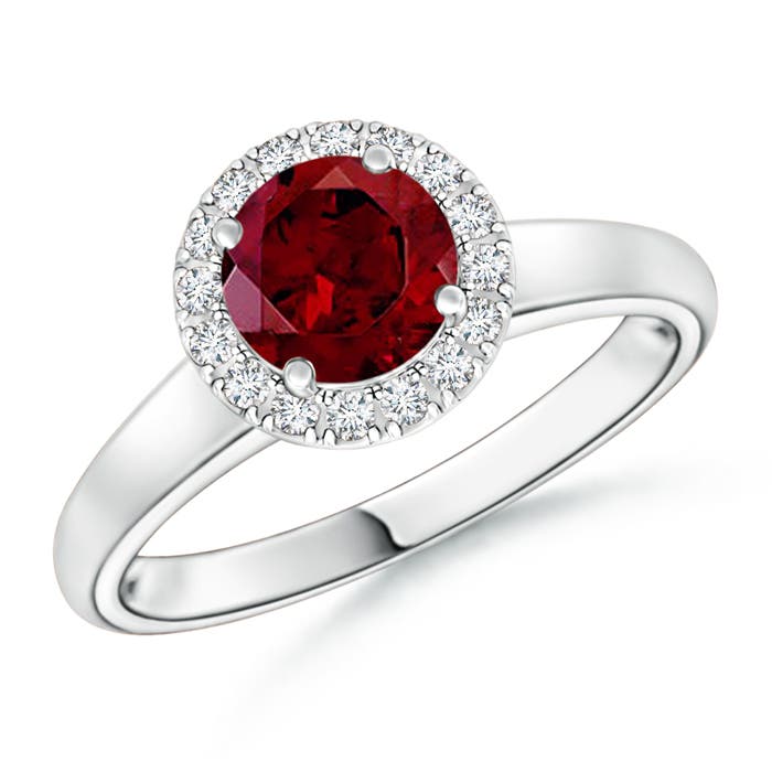 AAA - Garnet / 1.1 CT / 14 KT White Gold