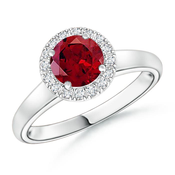 AAAA - Garnet / 1.1 CT / 14 KT White Gold