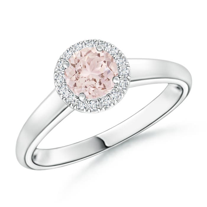 A - Morganite / 0.5 CT / 14 KT White Gold