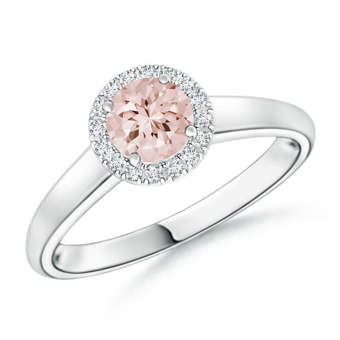 AA - Morganite / 0.5 CT / 14 KT White Gold