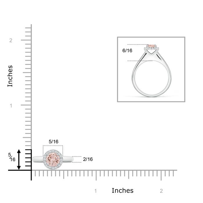 AAA - Morganite / 0.5 CT / 14 KT White Gold