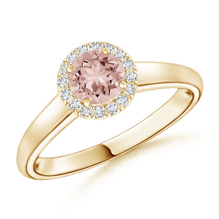 AAAA - Morganite / 0.5 CT / 14 KT Yellow Gold