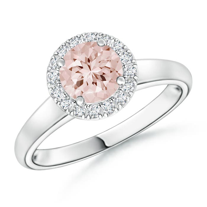 AA - Morganite / 0.8 CT / 14 KT White Gold