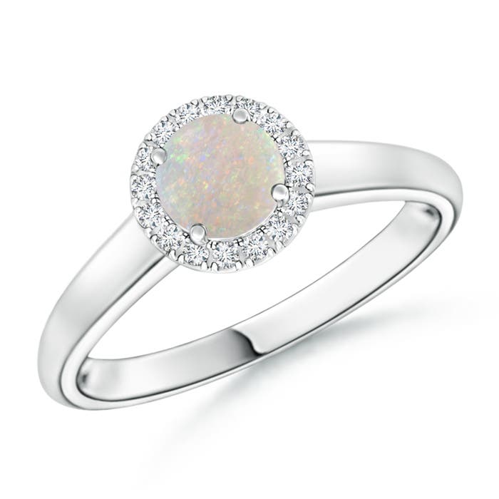 AA - Opal / 0.41 CT / 14 KT White Gold