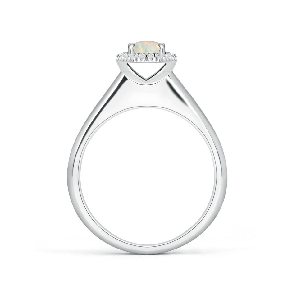 5mm AAA Classic Round Opal and Diamond Halo Ring in White Gold side 199