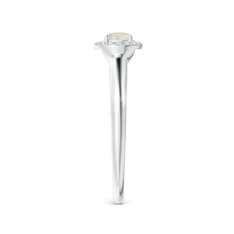 5mm AAA Classic Round Opal and Diamond Halo Ring in White Gold side 299