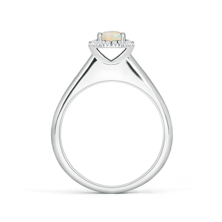 5mm AAAA Classic Round Opal and Diamond Halo Ring in White Gold side 199