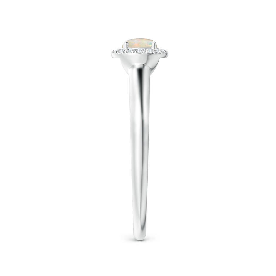 5mm AAAA Classic Round Opal and Diamond Halo Ring in White Gold side 299