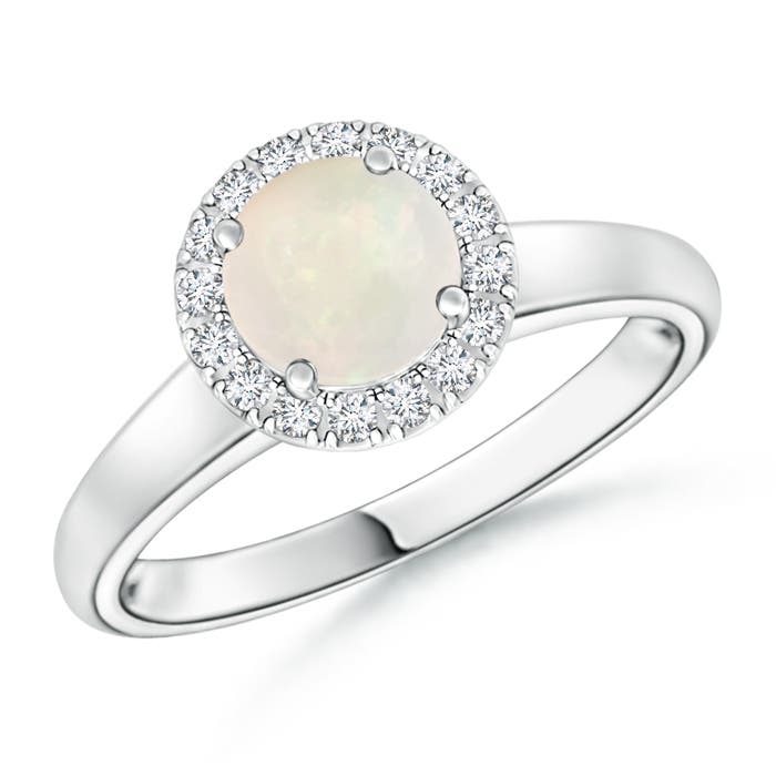 A - Opal / 0.6 CT / 14 KT White Gold