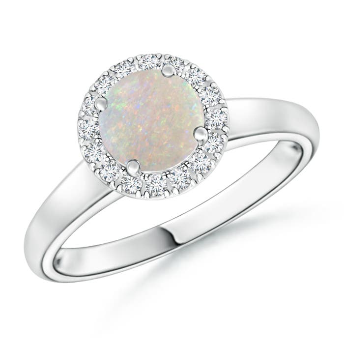 AA - Opal / 0.6 CT / 14 KT White Gold