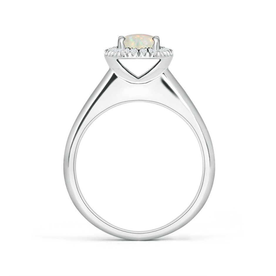 6mm AAA Classic Round Opal and Diamond Halo Ring in 18K White Gold side 199