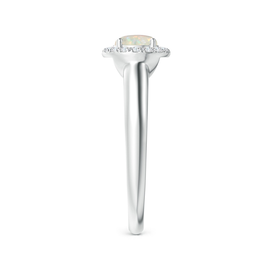6mm AAA Classic Round Opal and Diamond Halo Ring in 18K White Gold side 299