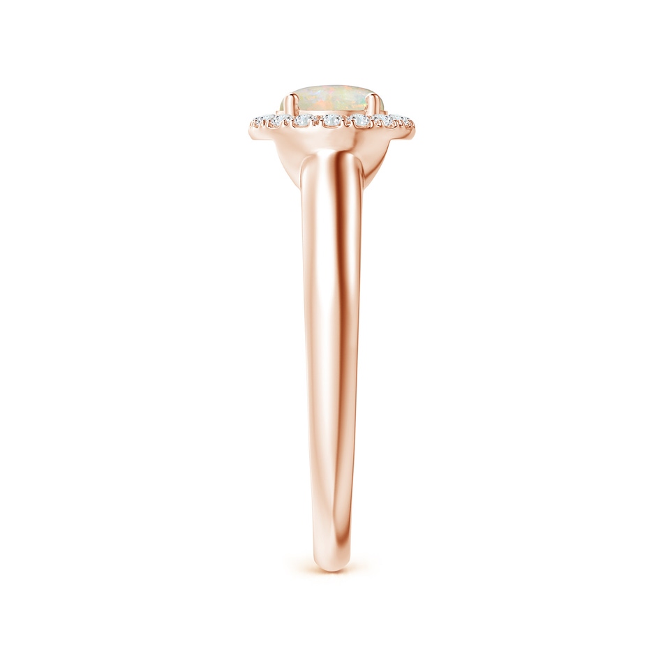 6mm AAAA Classic Round Opal and Diamond Halo Ring in 18K Rose Gold side 299