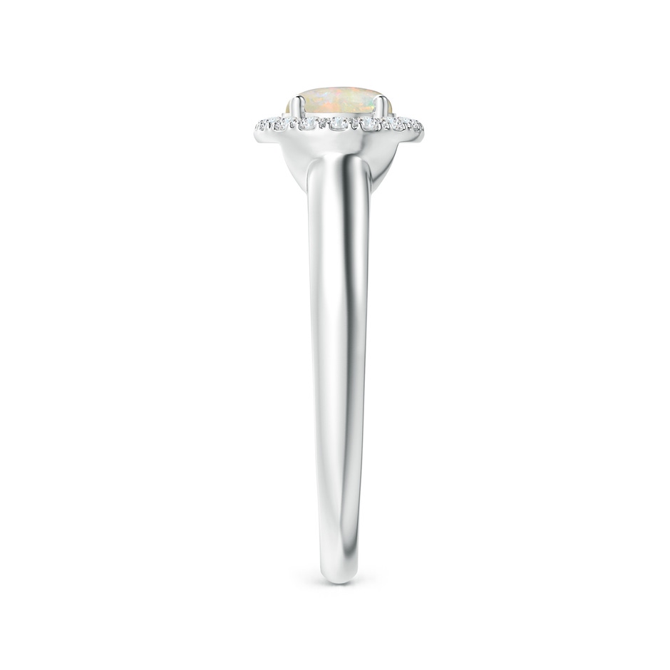 6mm AAAA Classic Round Opal and Diamond Halo Ring in 18K White Gold side 299