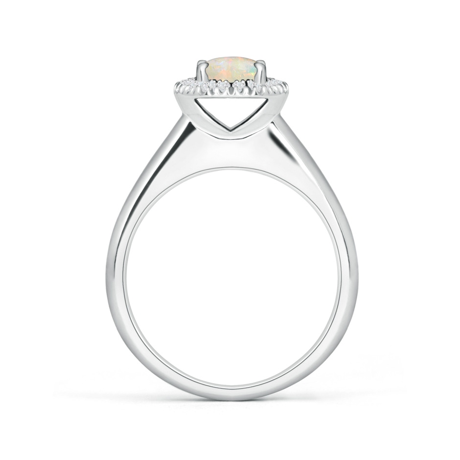 6mm AAAA Classic Round Opal and Diamond Halo Ring in White Gold side 199
