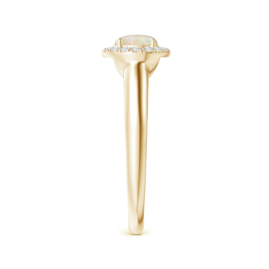 6mm AAAA Classic Round Opal and Diamond Halo Ring in Yellow Gold side 299