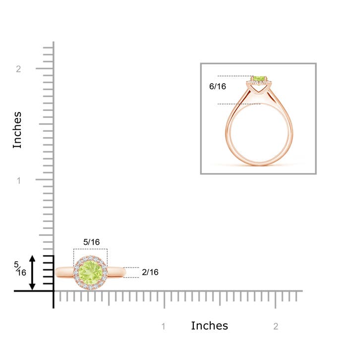 A - Peridot / 0.63 CT / 14 KT Rose Gold