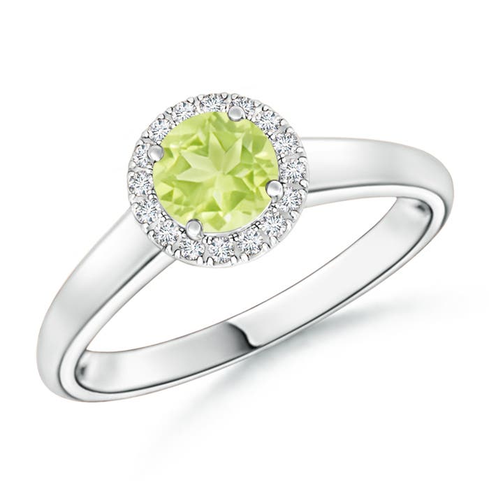 A - Peridot / 0.63 CT / 14 KT White Gold