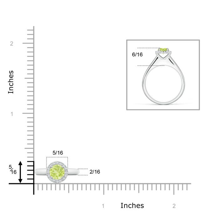 A - Peridot / 0.63 CT / 14 KT White Gold