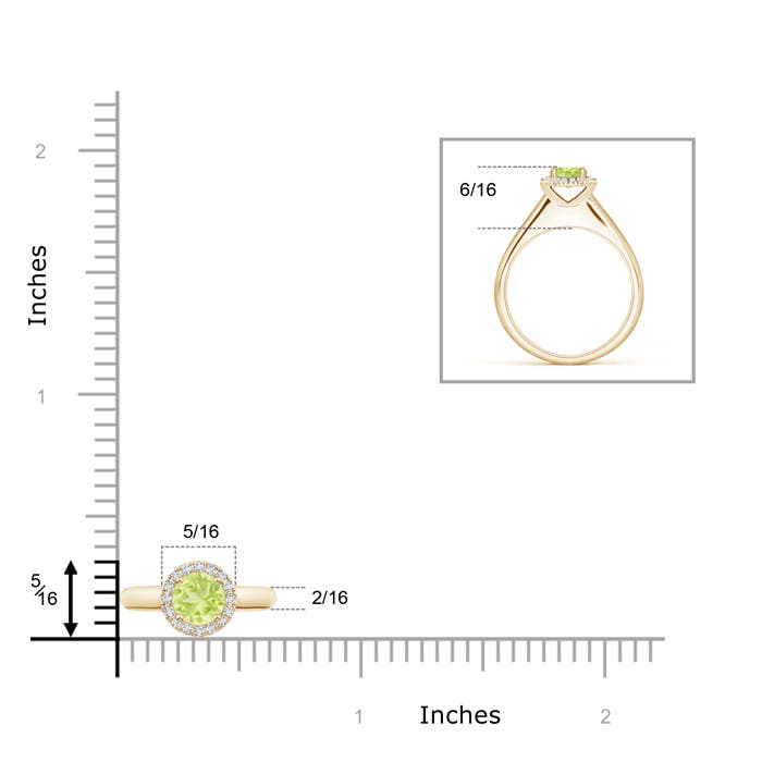 A - Peridot / 0.63 CT / 14 KT Yellow Gold