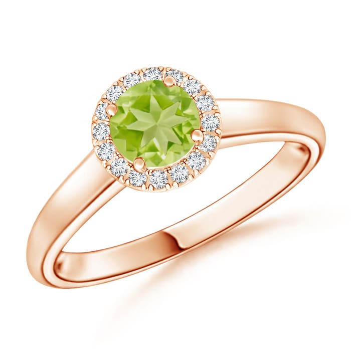 AA - Peridot / 0.63 CT / 14 KT Rose Gold