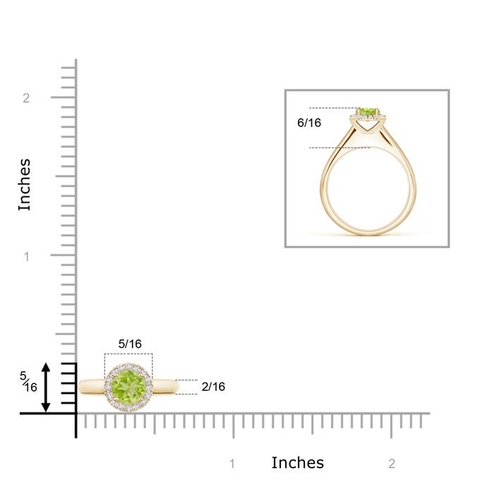 AA - Peridot / 0.63 CT / 14 KT Yellow Gold