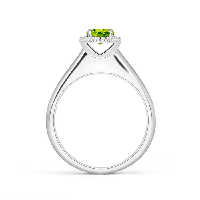 AAA - Peridot / 0.63 CT / 14 KT White Gold