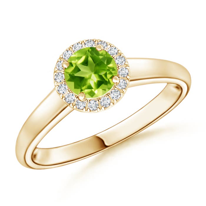 AAA - Peridot / 0.63 CT / 14 KT Yellow Gold