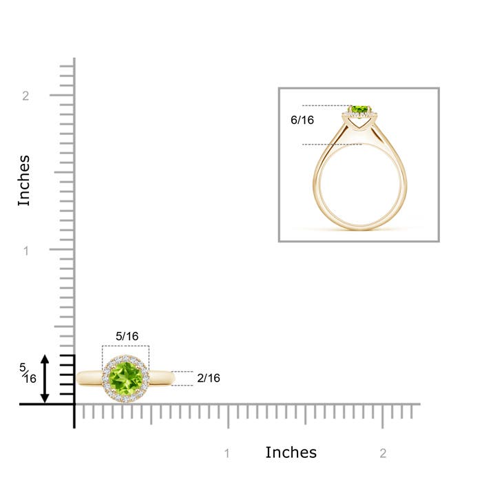 AAA - Peridot / 0.63 CT / 14 KT Yellow Gold