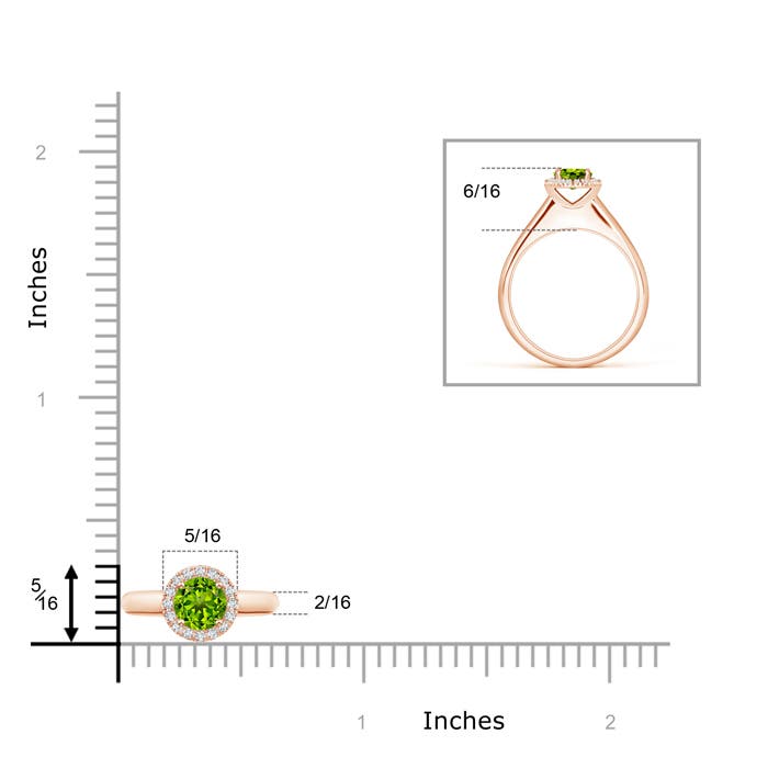 AAAA - Peridot / 0.63 CT / 14 KT Rose Gold