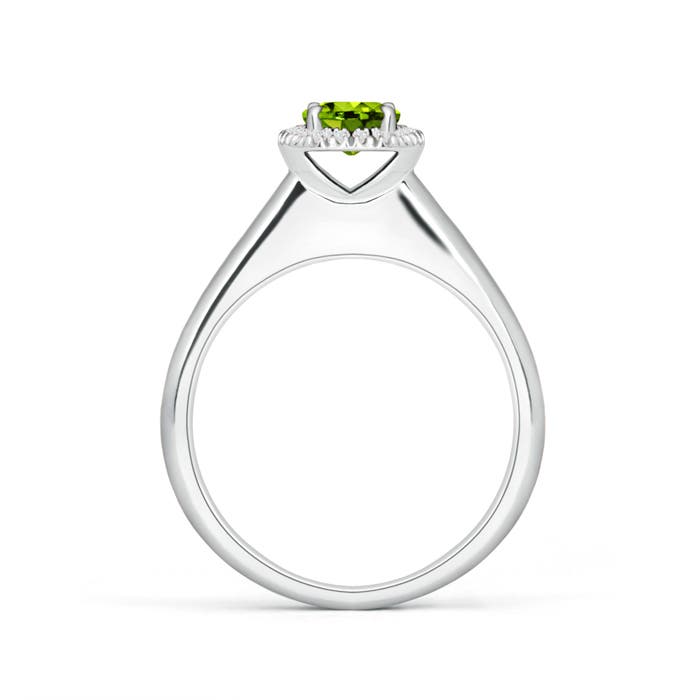 AAAA - Peridot / 0.63 CT / 14 KT White Gold