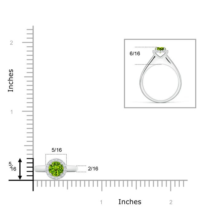 AAAA - Peridot / 0.63 CT / 14 KT White Gold