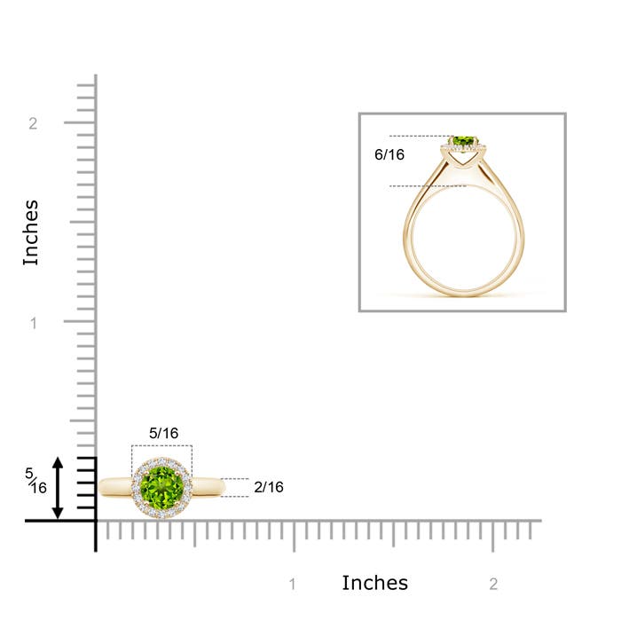 AAAA - Peridot / 0.63 CT / 14 KT Yellow Gold