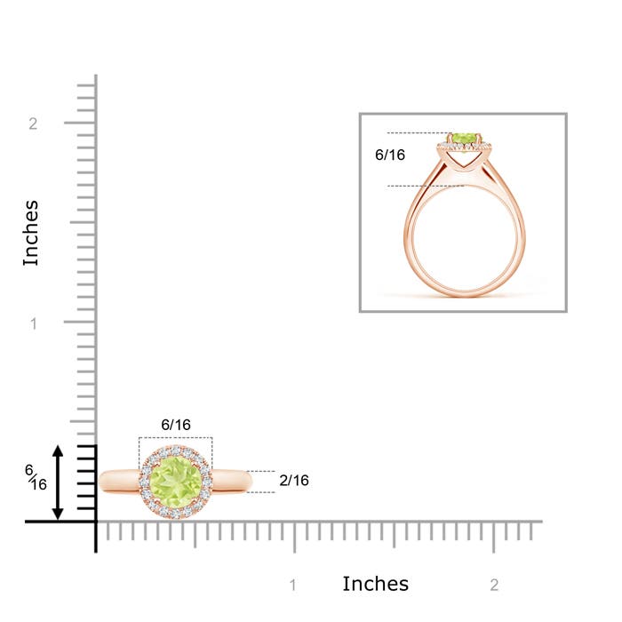 A - Peridot / 1.05 CT / 14 KT Rose Gold