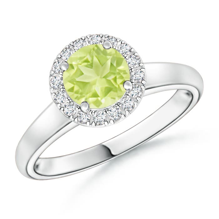 A - Peridot / 1.05 CT / 14 KT White Gold