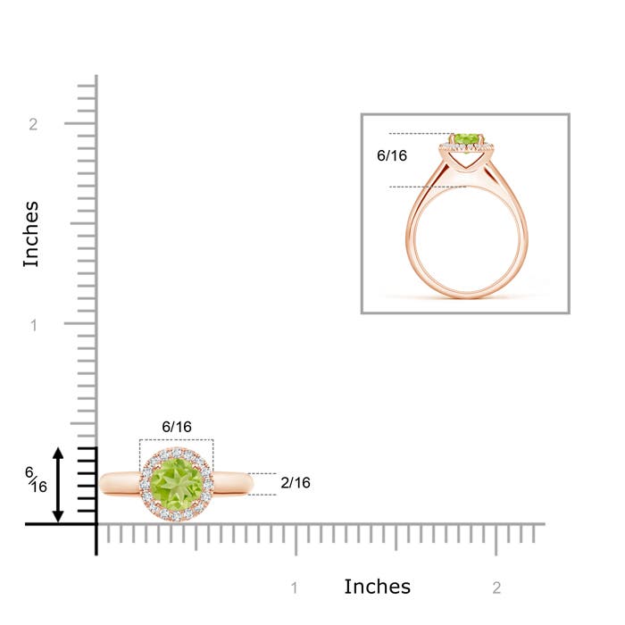 AA - Peridot / 1.05 CT / 14 KT Rose Gold