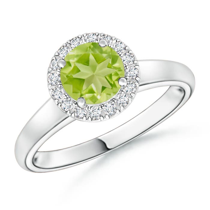 AA - Peridot / 1.05 CT / 14 KT White Gold